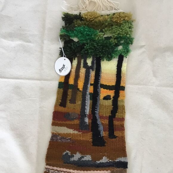 OOAK handmade woven wall hanging forest woods - Picture 3 of 8